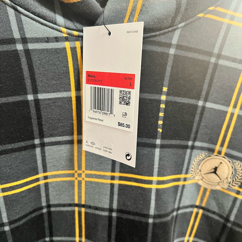Men’s Jordan Plaid Pullover Hoodie - Picture 5 of 6